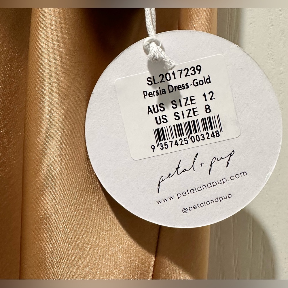 NWT Petal & Pup Cowl Neck Midi Slip Dress in Gold Champagne ZB9 - Picture 9 of 12